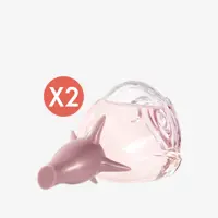 un frasco rosa con punta afilada