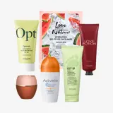 un grupo de productos de belleza