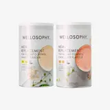 dos latas de proteína en polvo