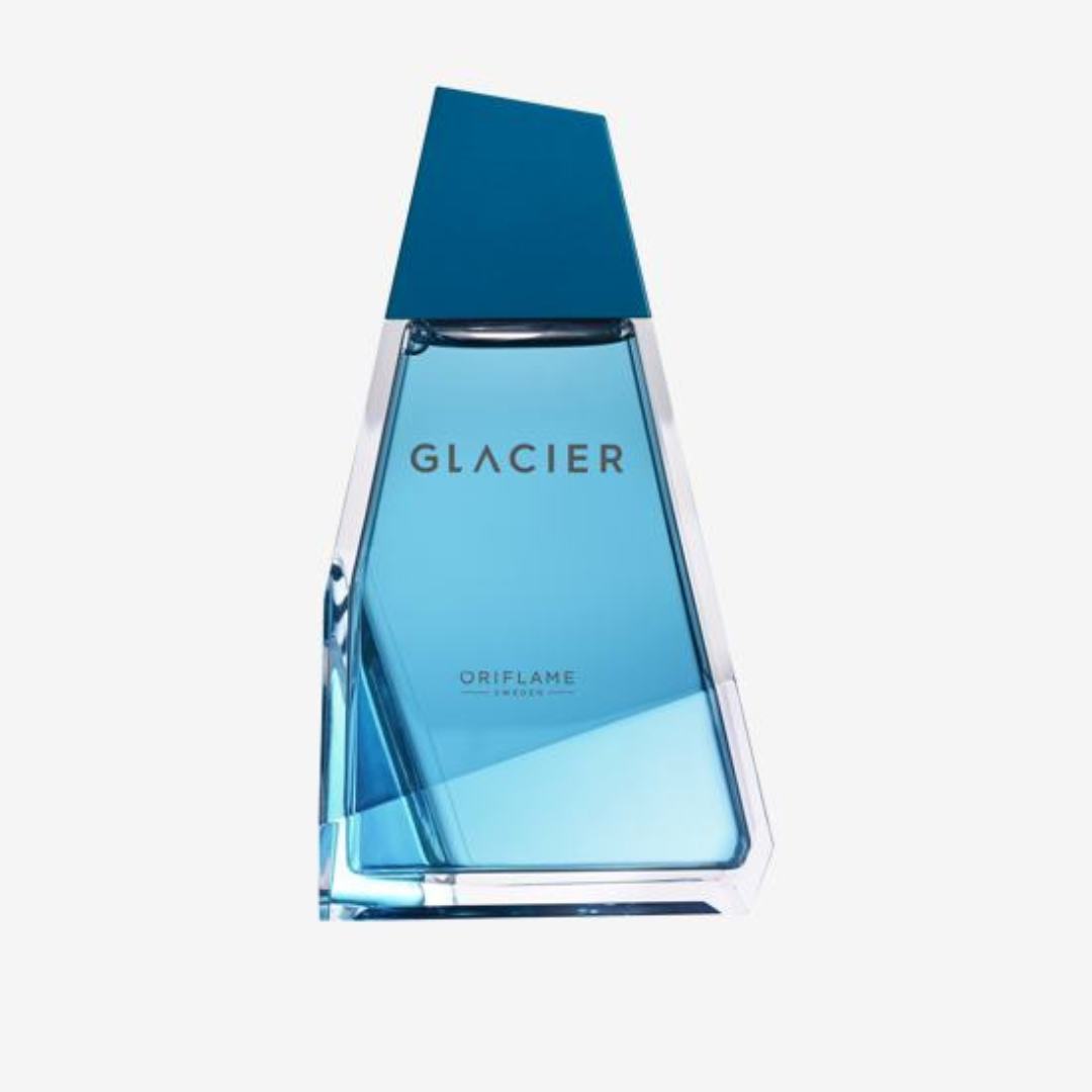 un flacon de parfum bleu
