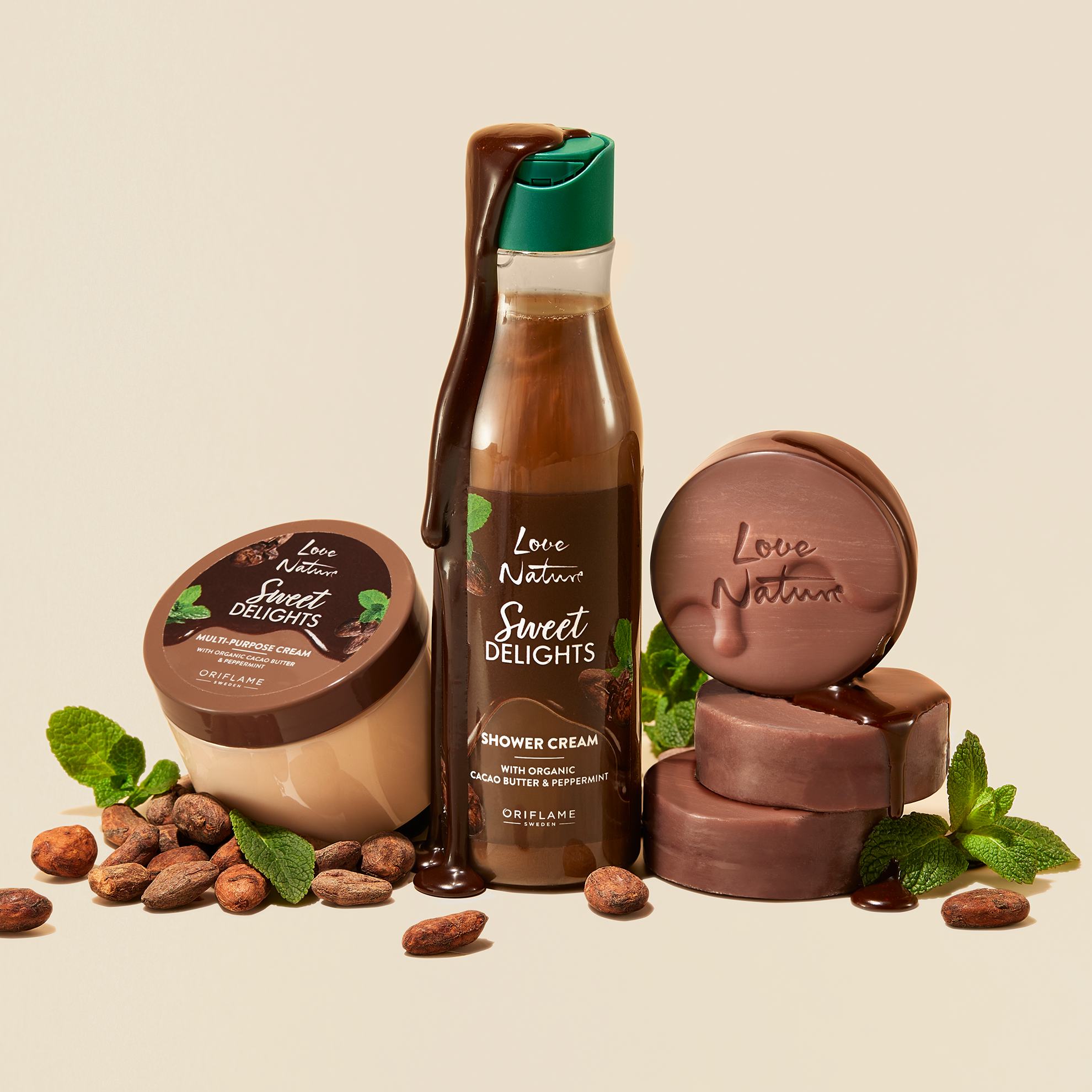 un grup de produse din ciocolată