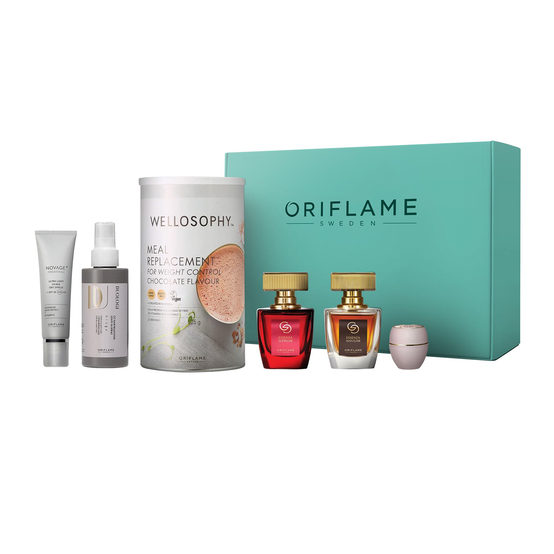 a group of bottles of cosmetics