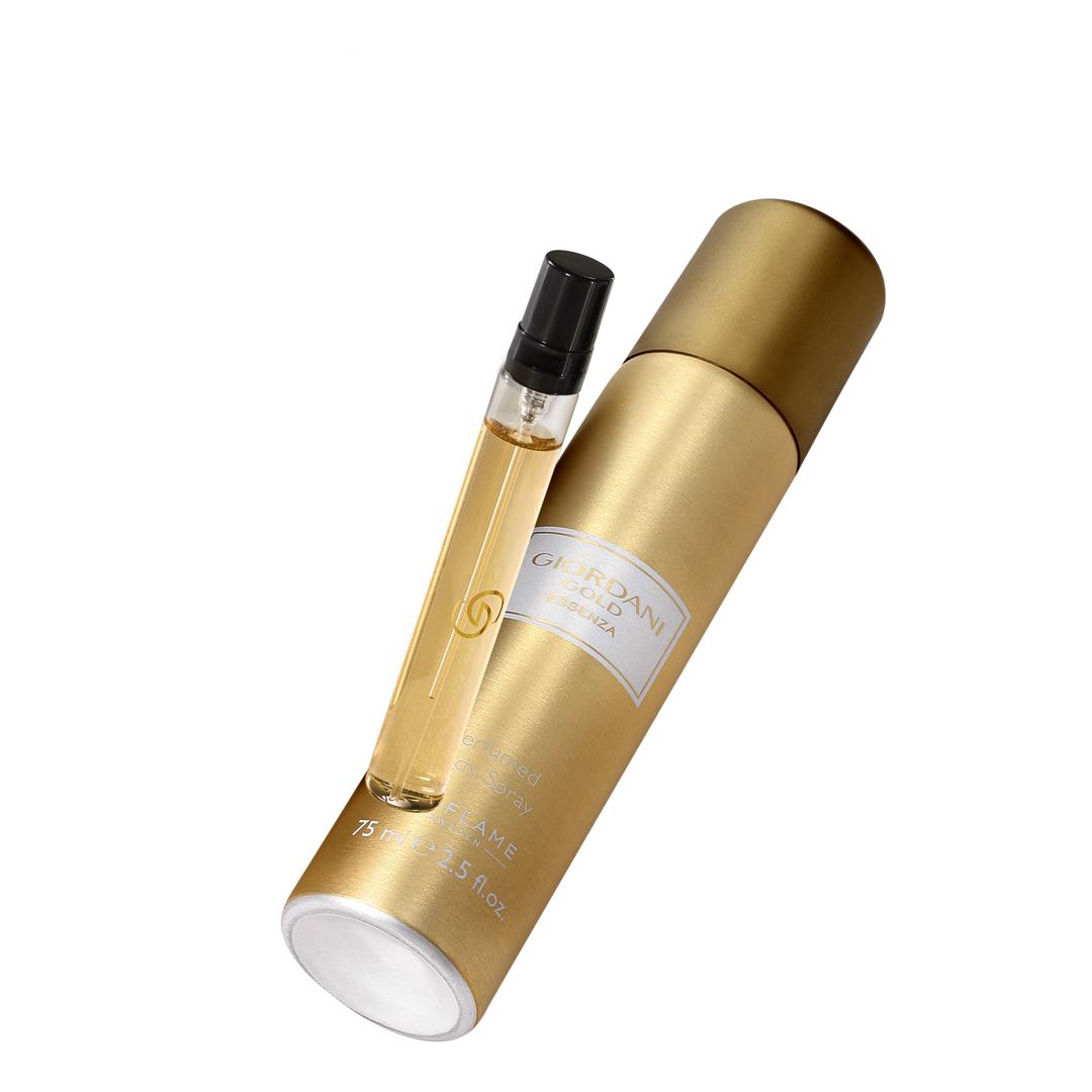 zlatá lahvička s tubou tekutiny