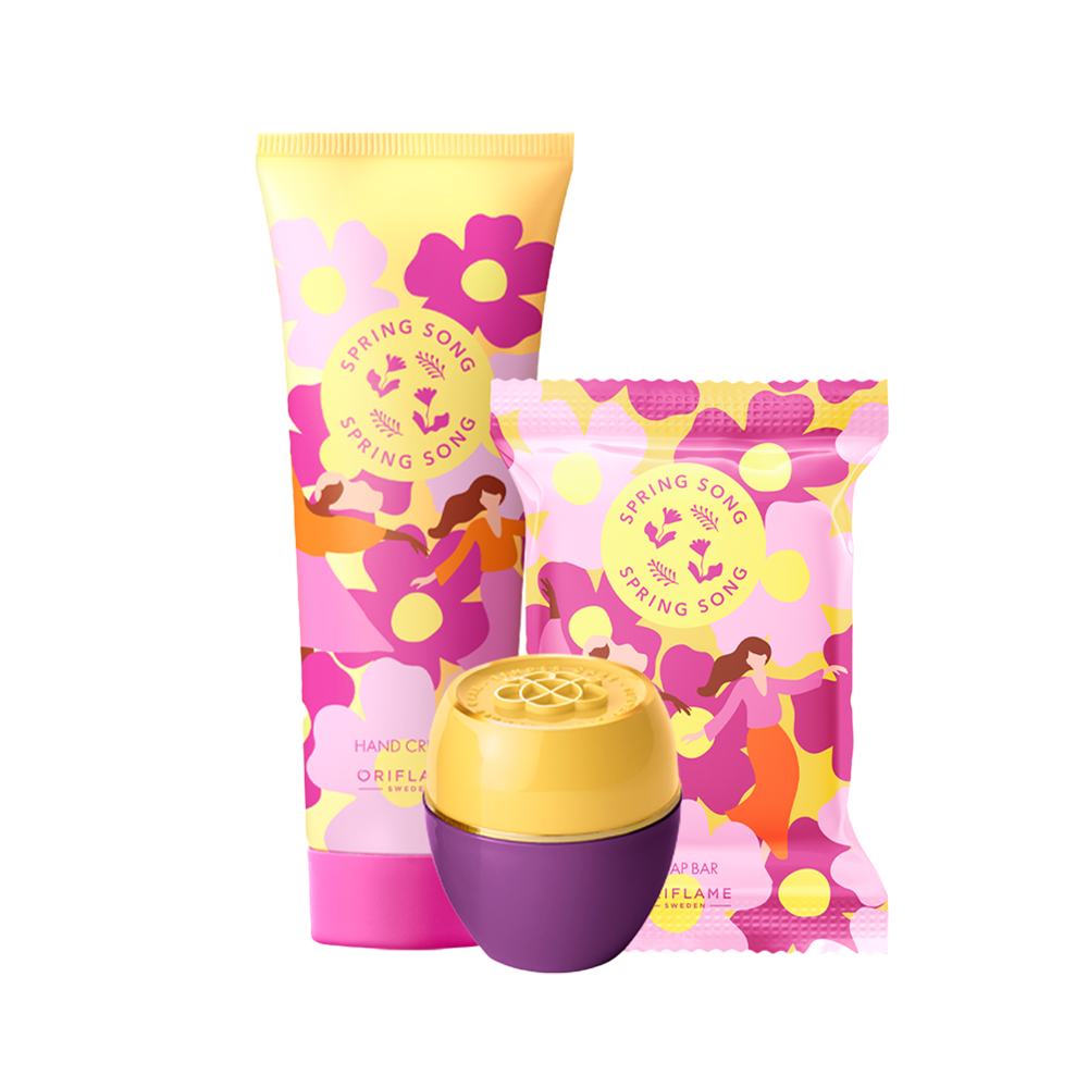 színes csomagok csoportja egy tubus krémmel és egy kis műanyag tartállyal