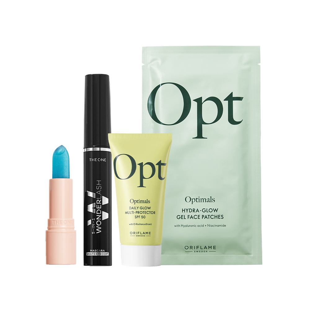a group of makeup products