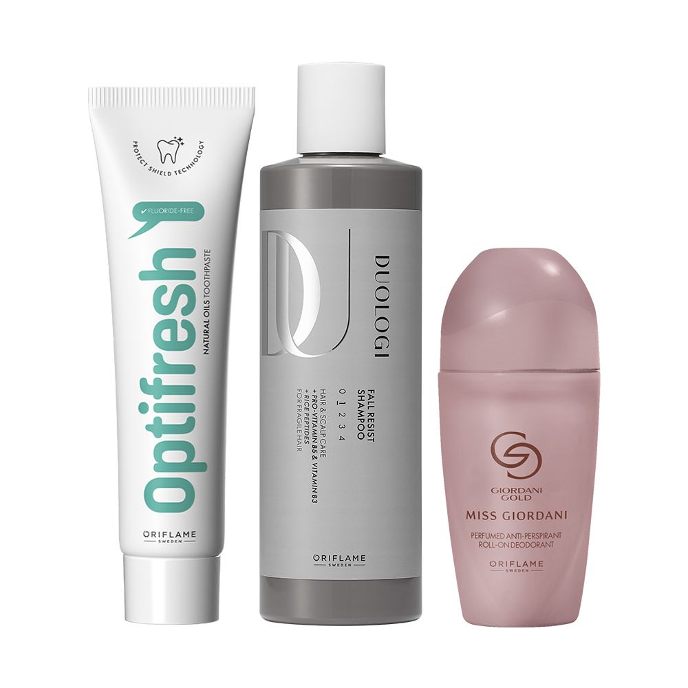 un ensemble de produits de soins personnels