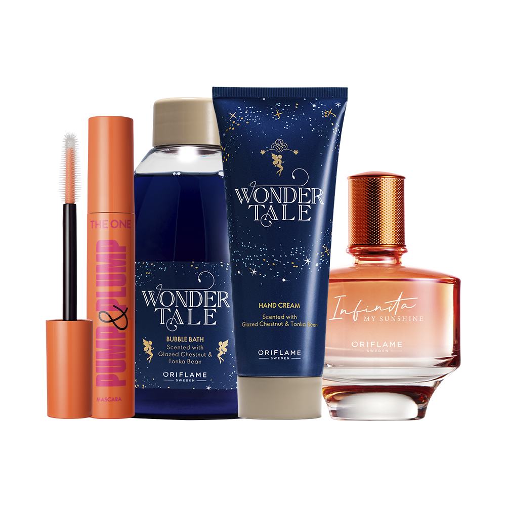 een groep flesjes make-up