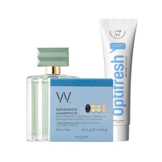 un frasco de perfume y un tubo de pasta de dientes