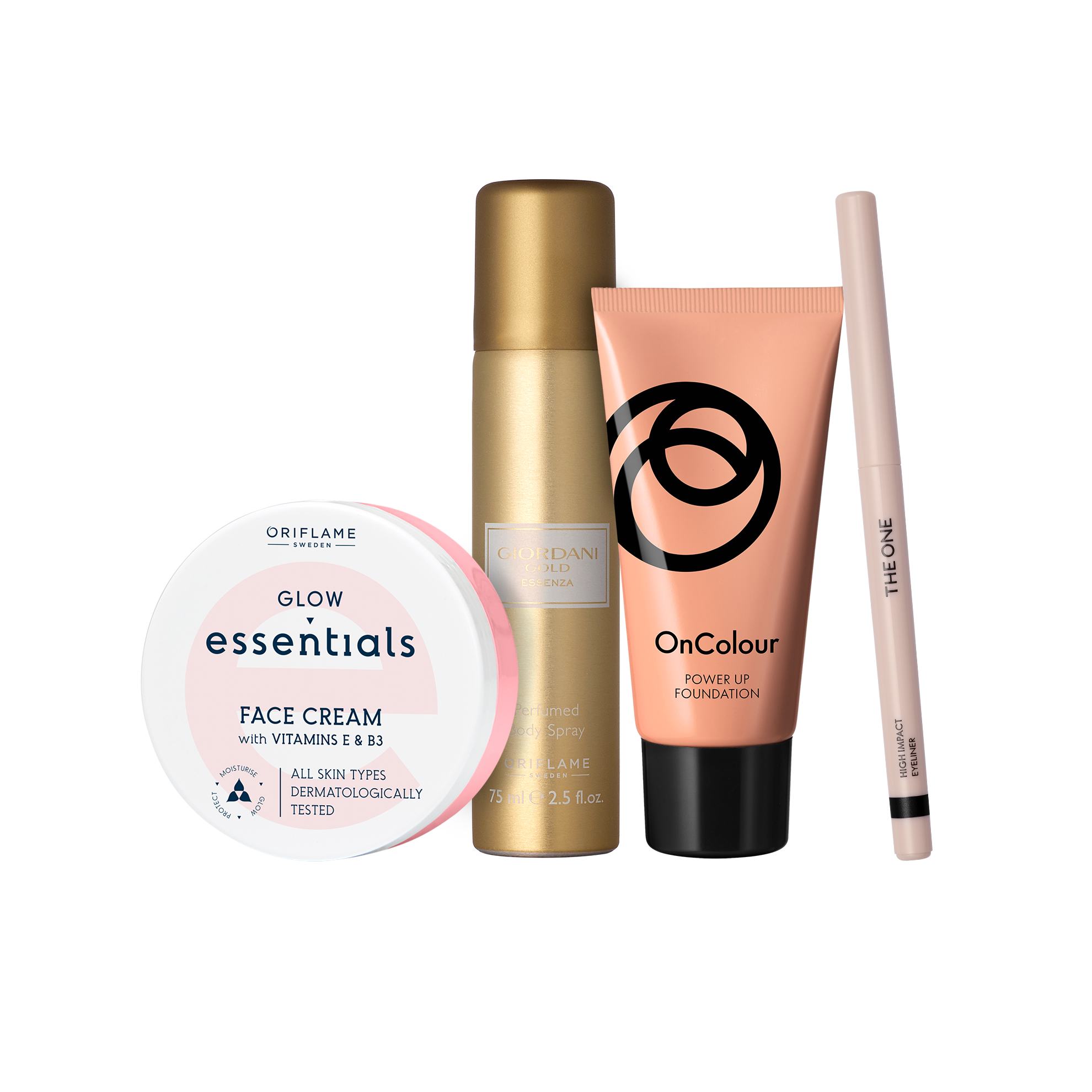 a group of makeup products
