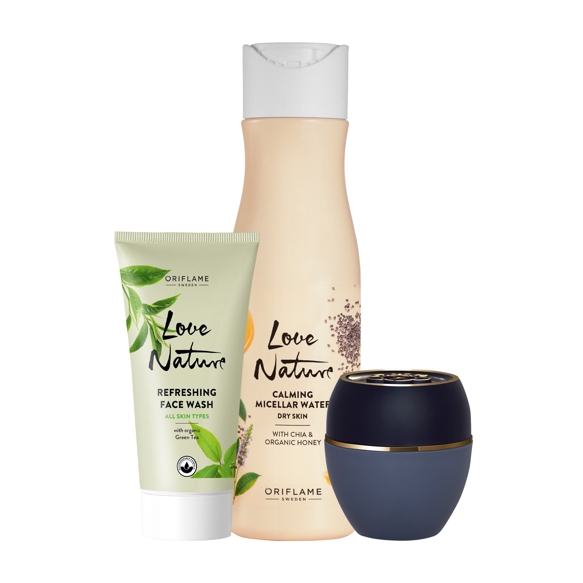 a group of bottles of shampoo and a jar of cream