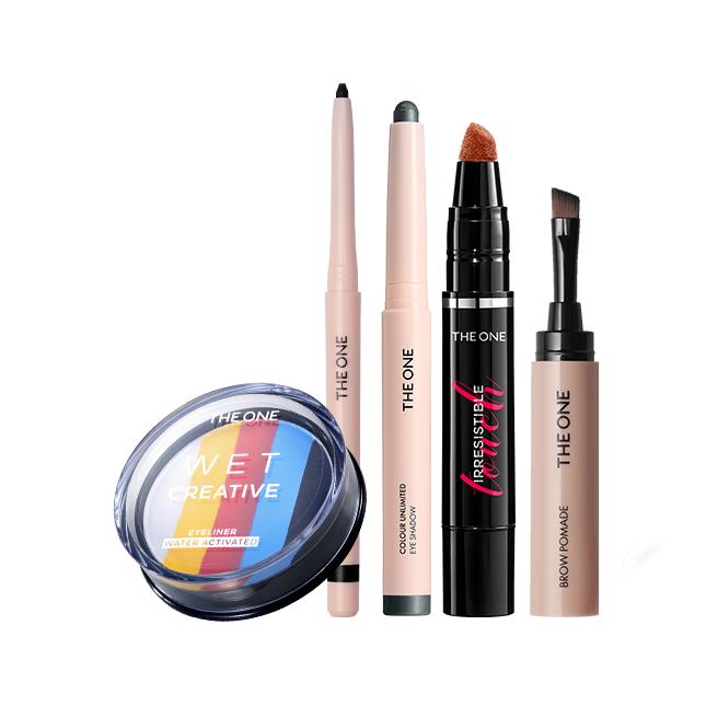un conjunto de productos de maquillaje