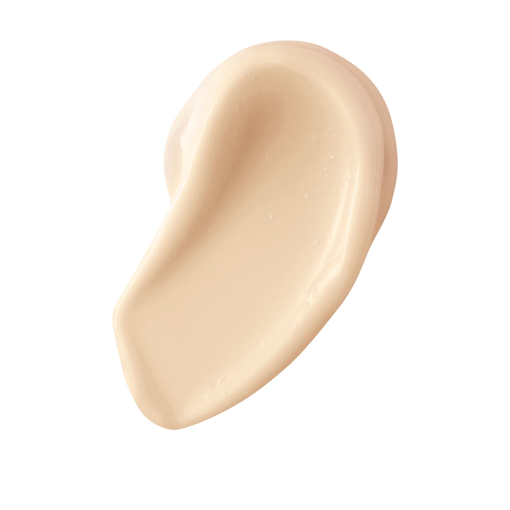 a cream smear on a white background