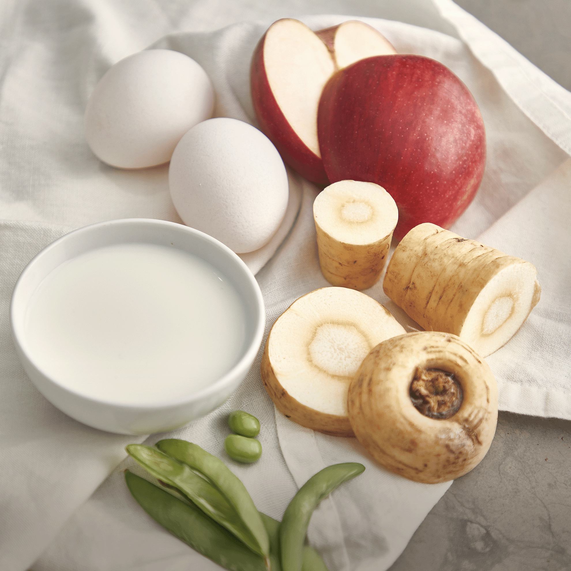 a group of food on a towel