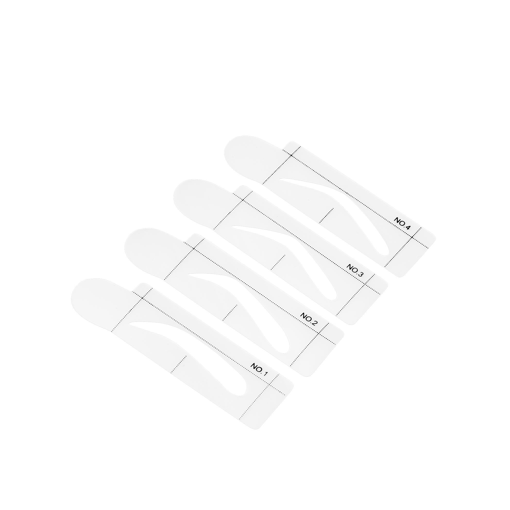 a row of white plastic eye brows