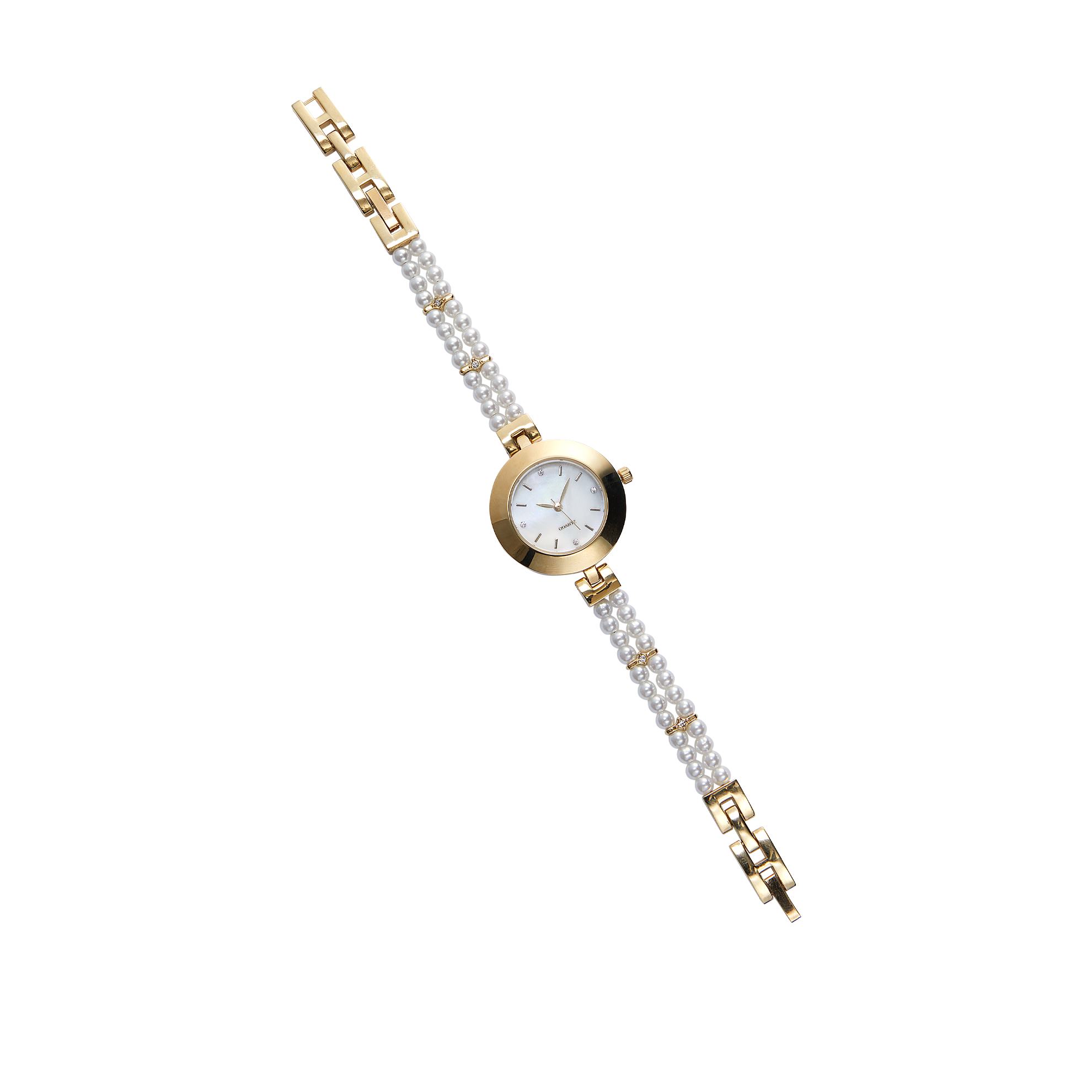 Un reloj de oro y plata.