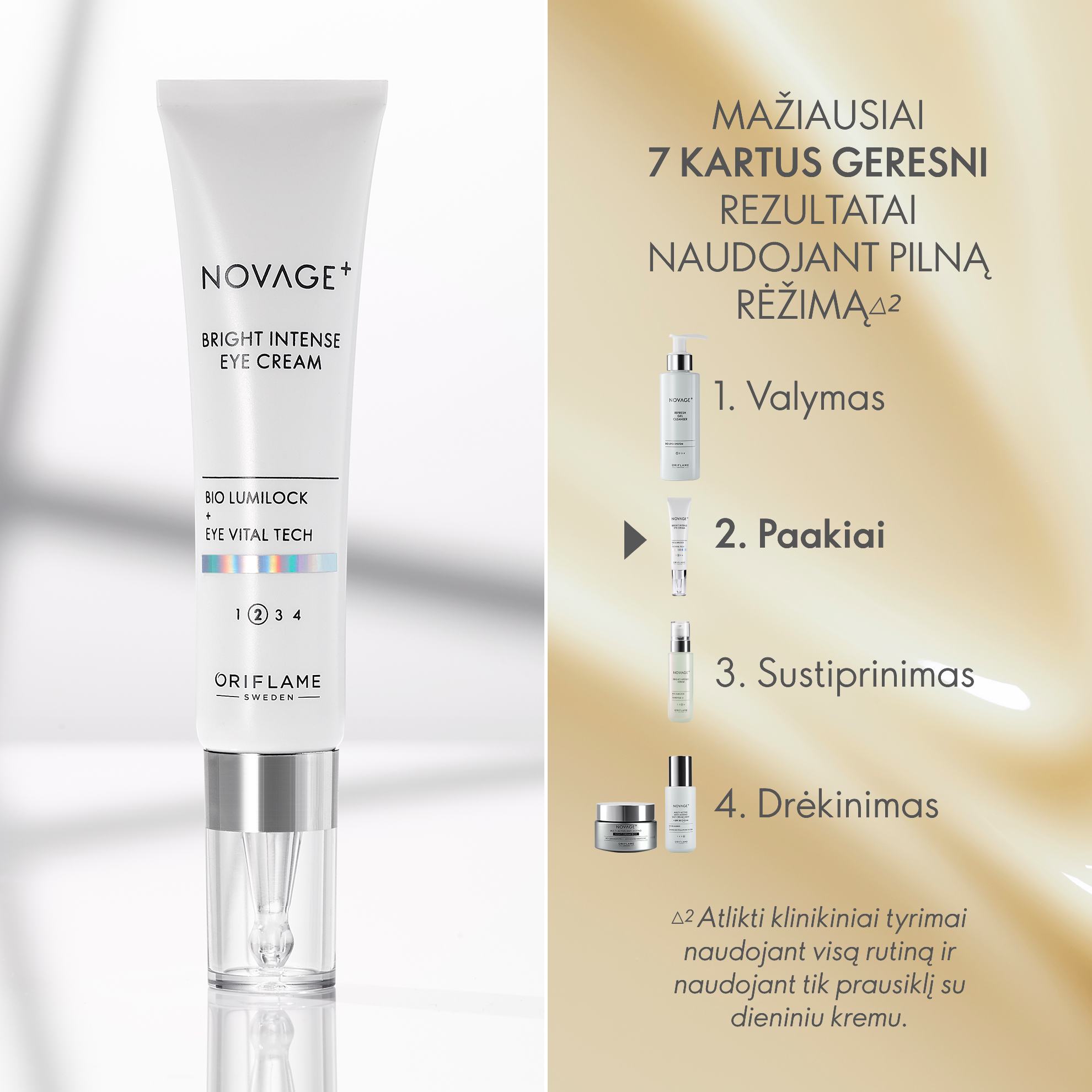 balta tūbelė su sidabriniais užrašais ir balta etikete