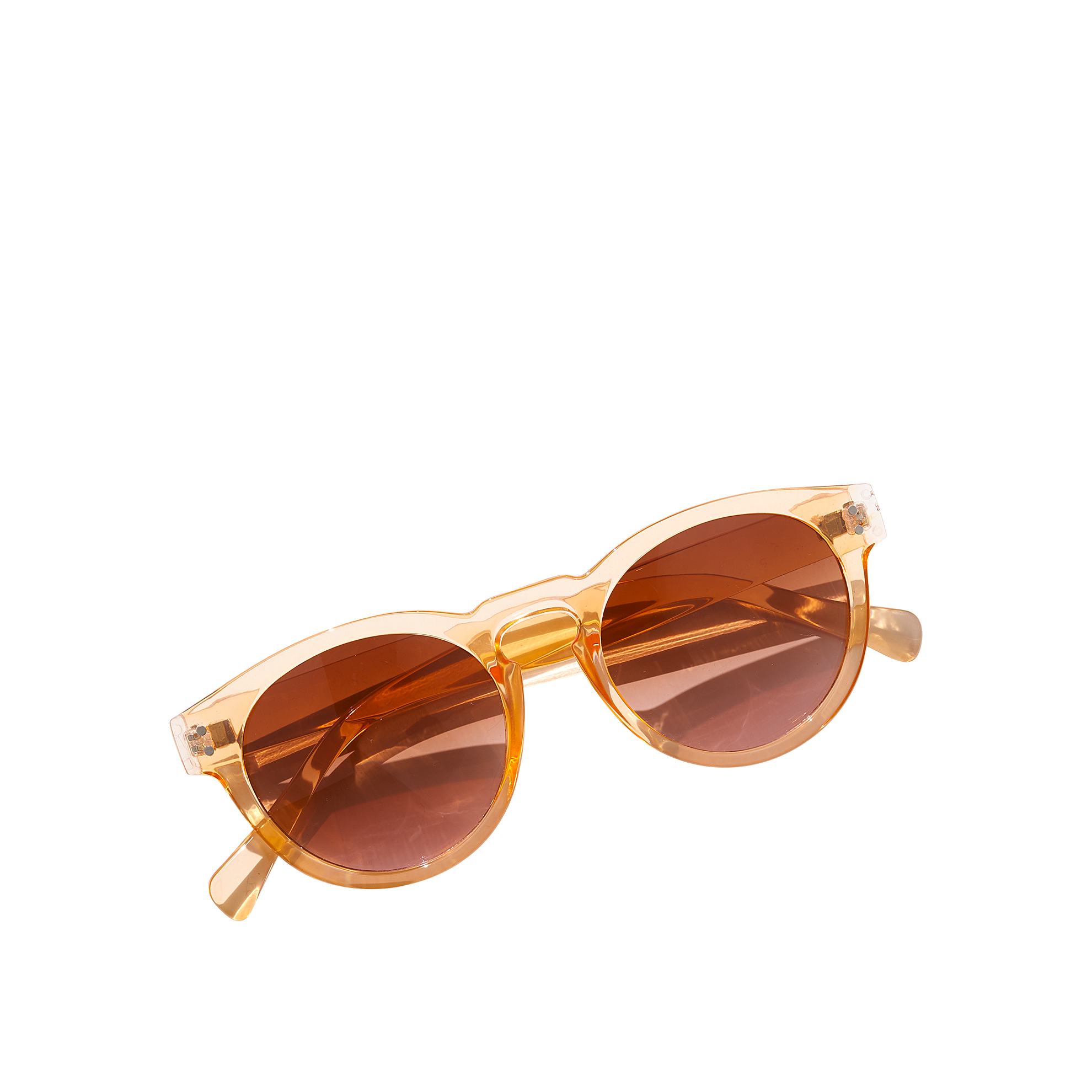 Unas gafas de sol sobre un fondo blanco.
