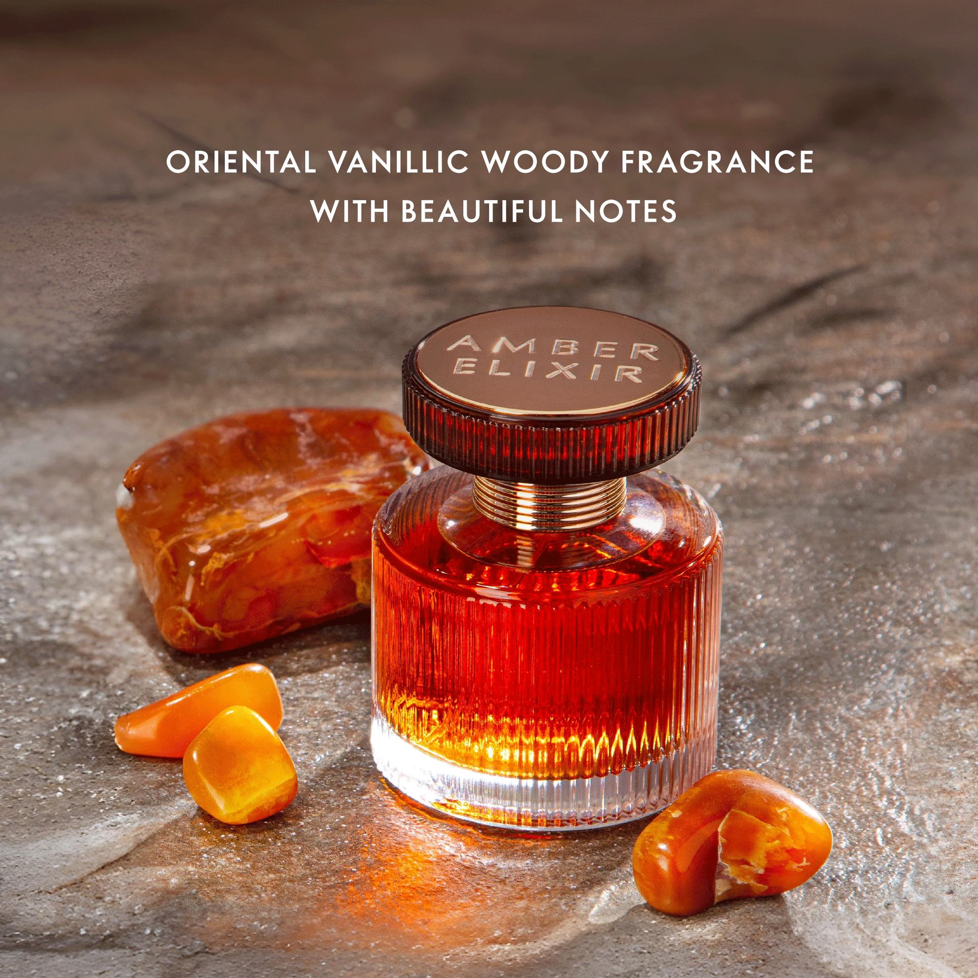 a bottle of amber perfume