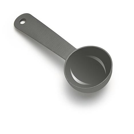 pelēka mērkarote uz balta fona