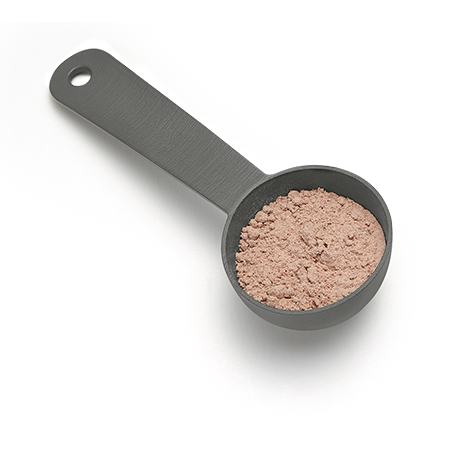 mērkarote ar brūnu pulveri