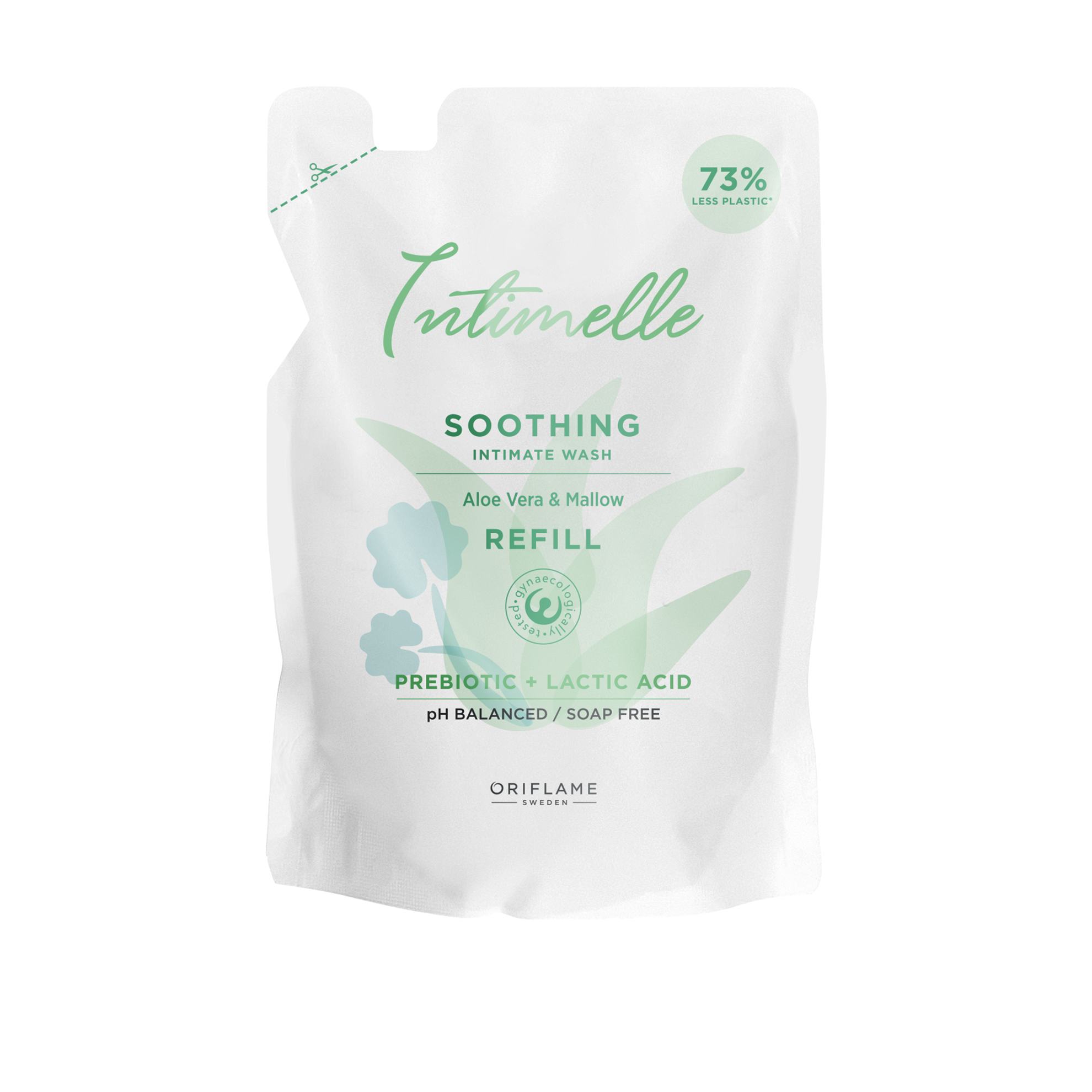 un envase blanco con texto verde