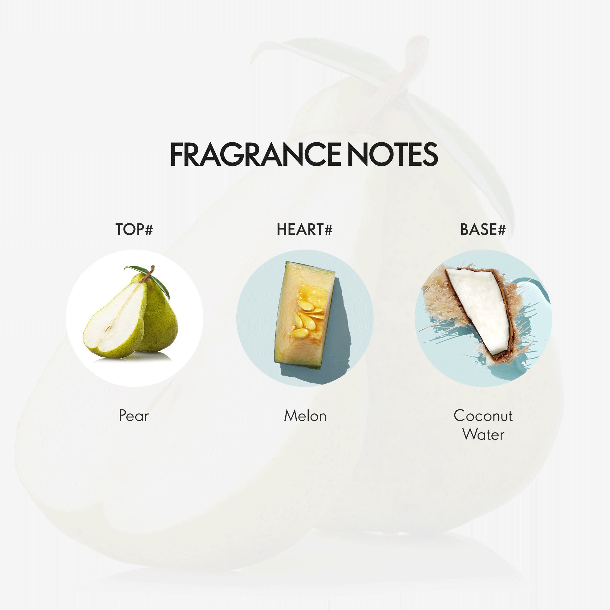 a close up of a fragrance notes