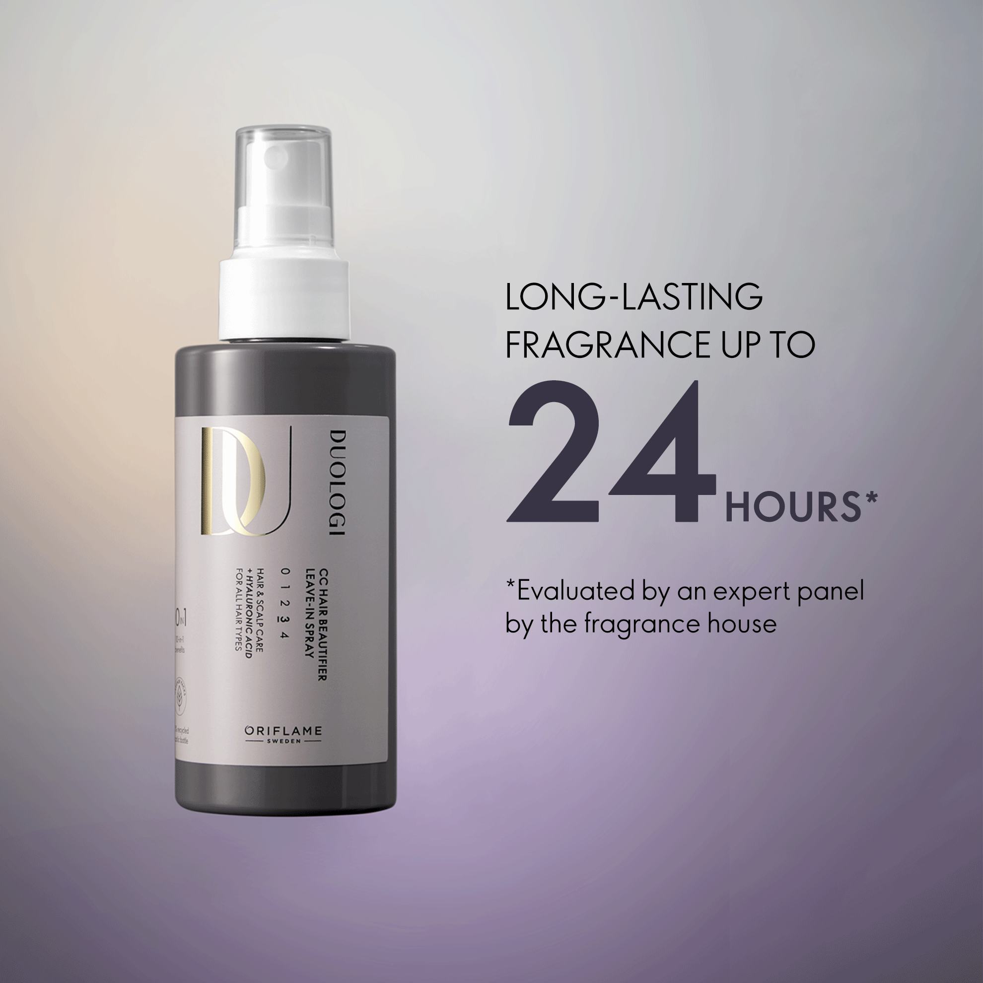 a bottle of spray with a white label