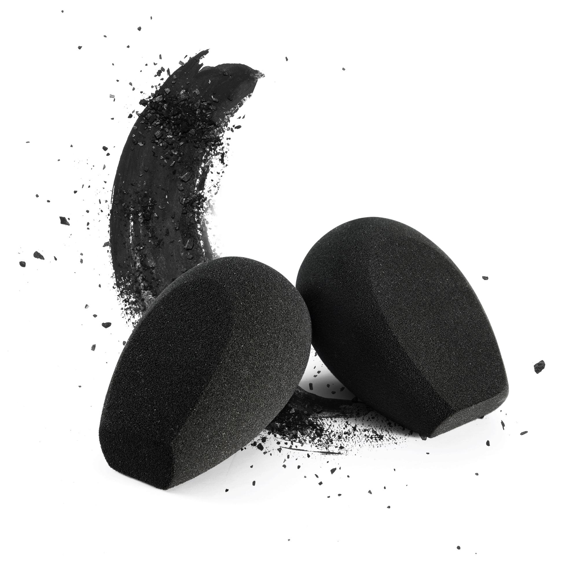 a black sponges with a brush stroke