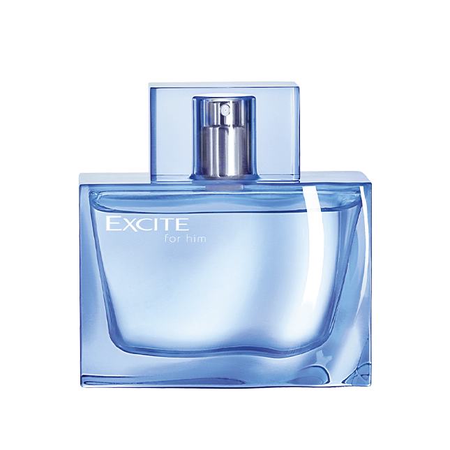 eine blaue Parfümflasche