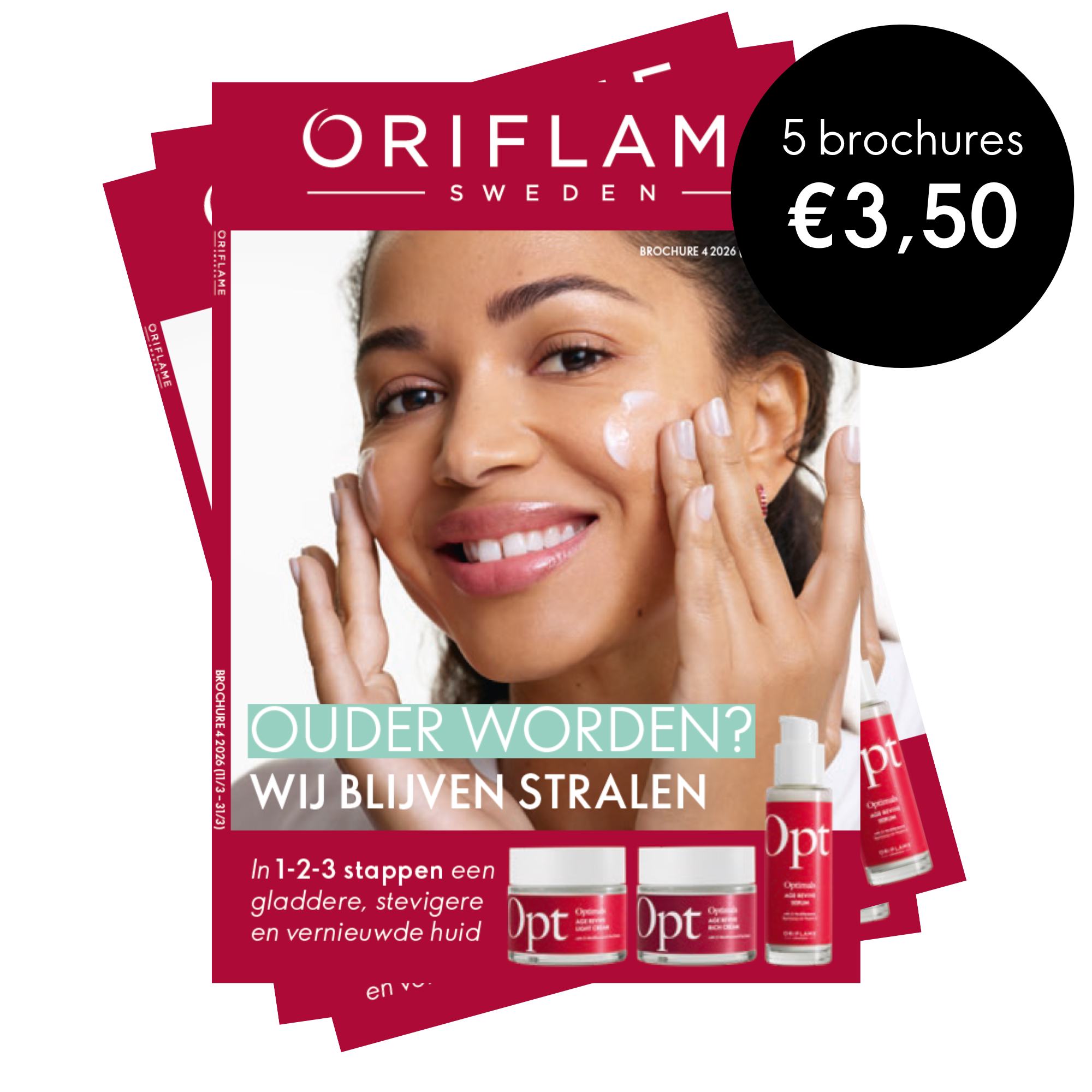 een tijdschrift met een vrouw die crème op haar gezicht aanbrengt