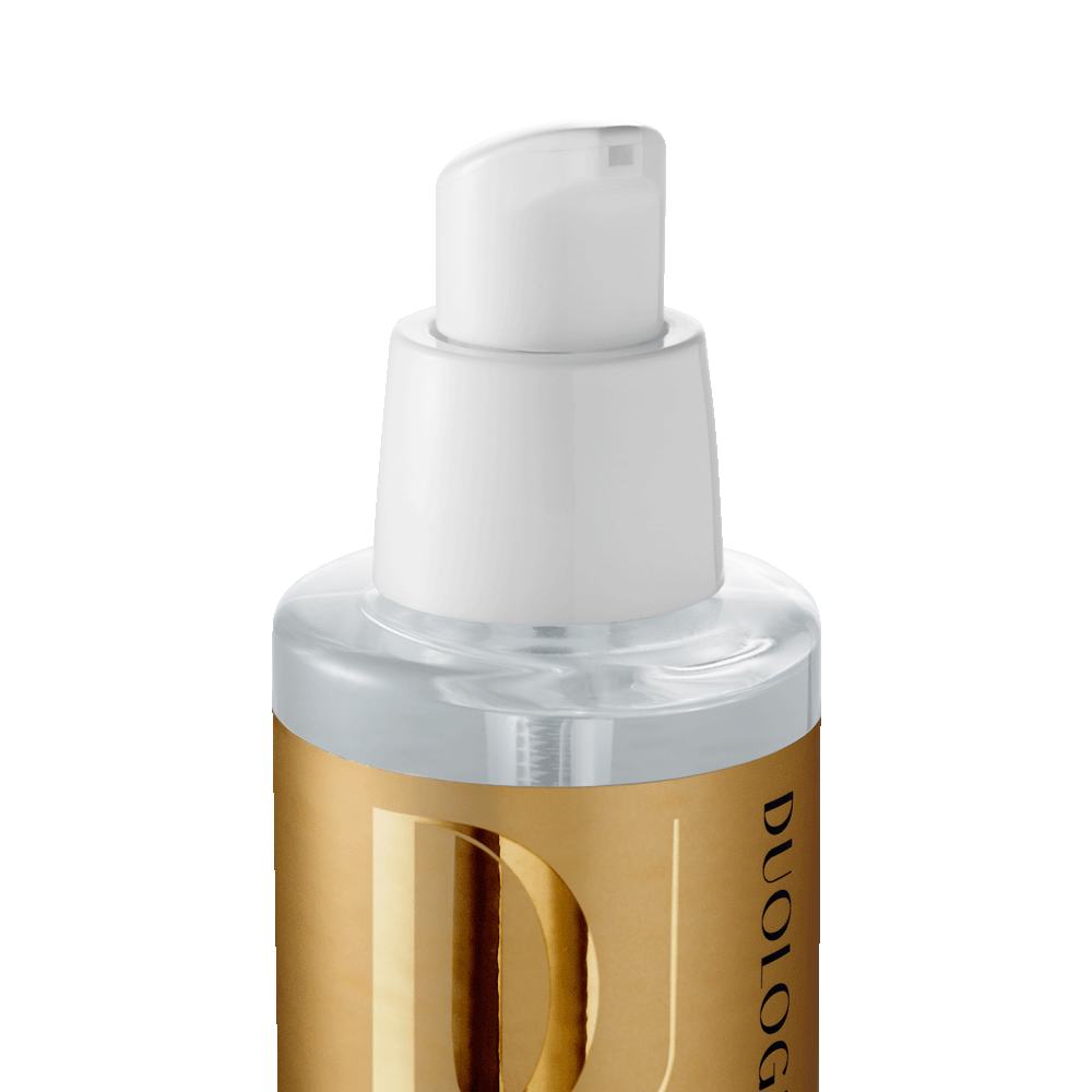 a bottle of liquid with a white cap