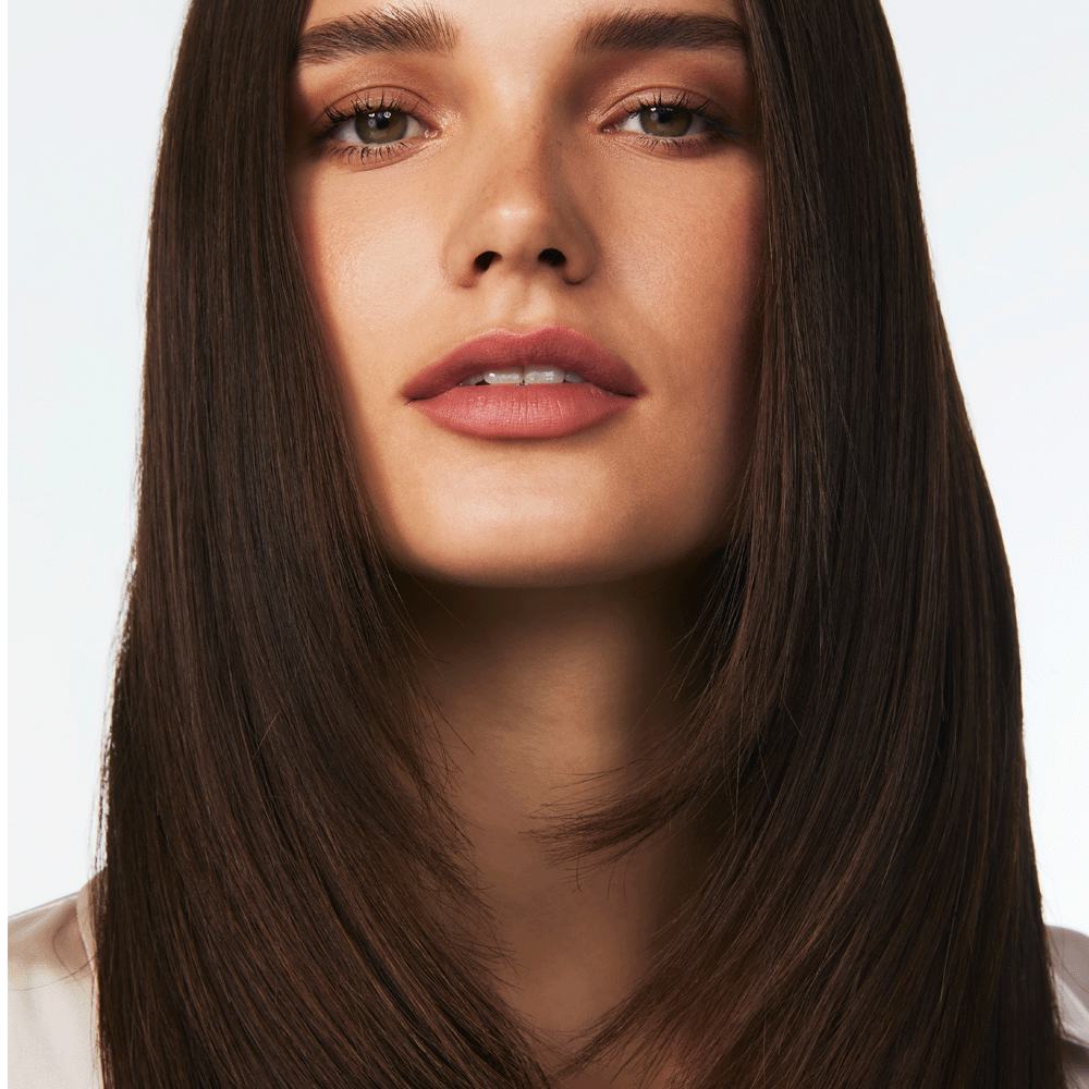 a woman with long brown hair