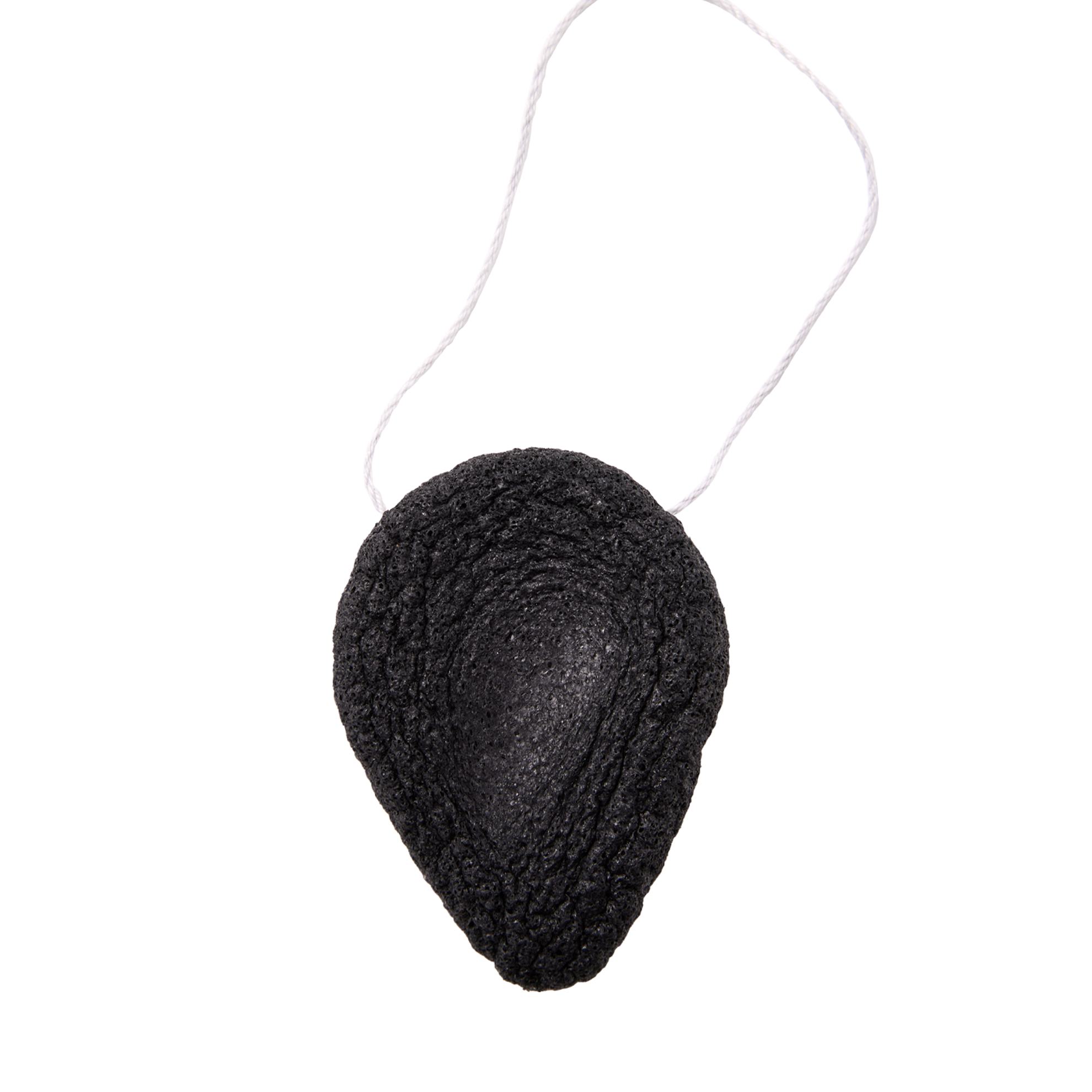a black object with a white string