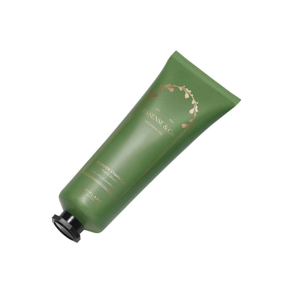 un tubo verde con texto dorado