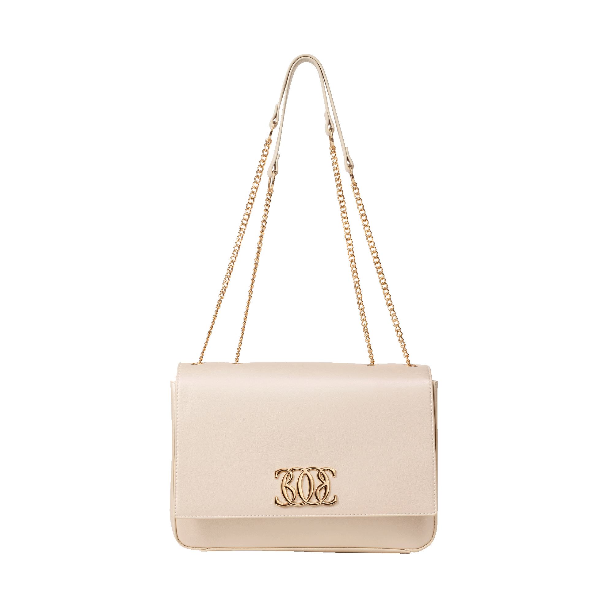 белая сумочка с золотыми цепочками