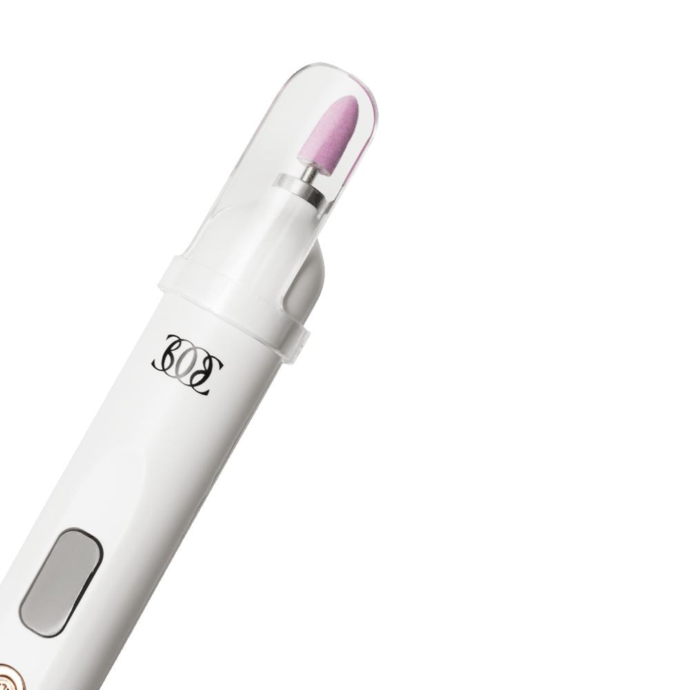 een wit apparaat met een roze punt