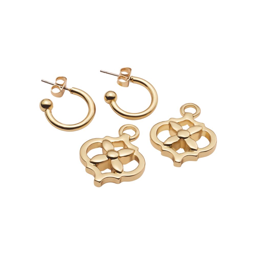 zestaw złotych kolczyków