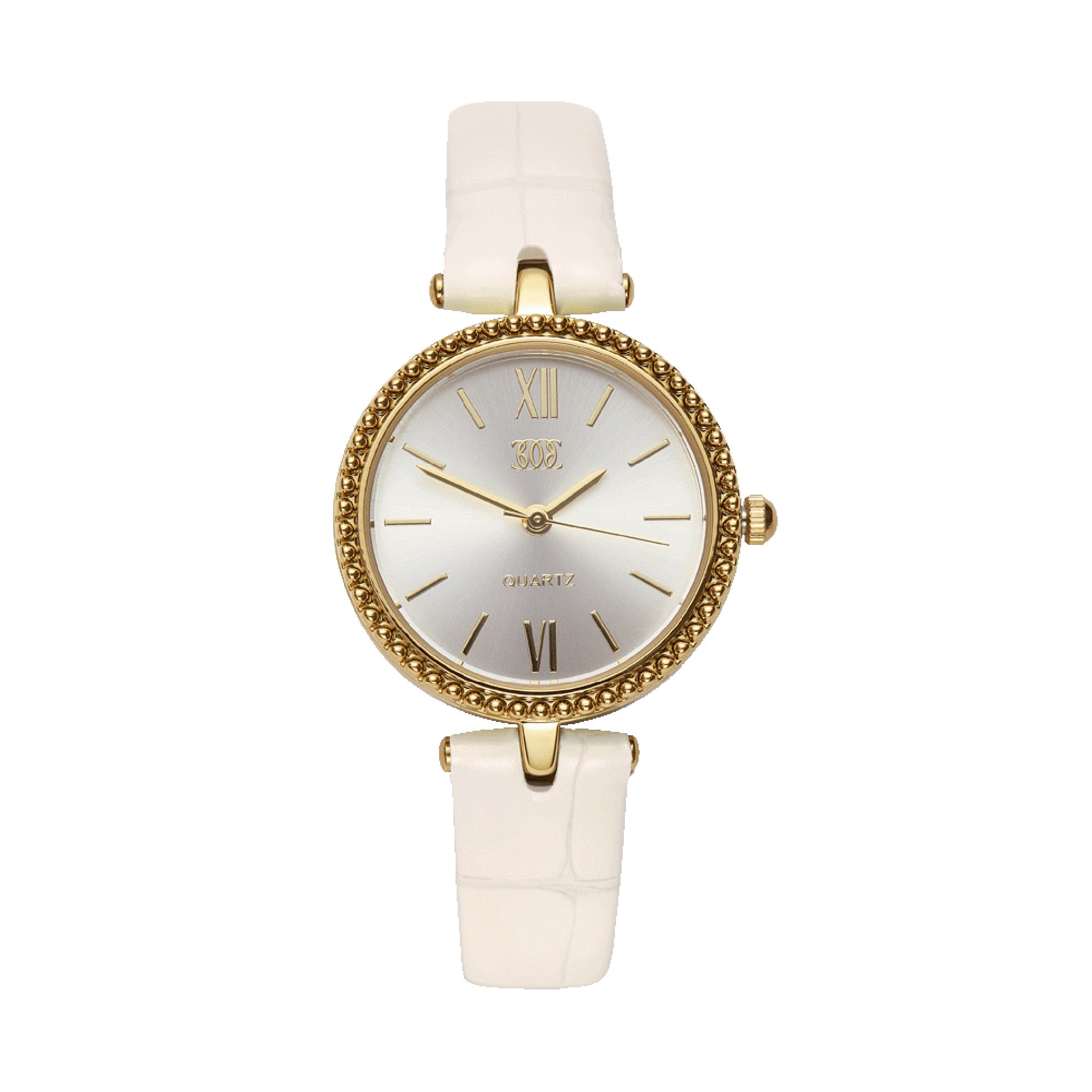 a white and gold watch