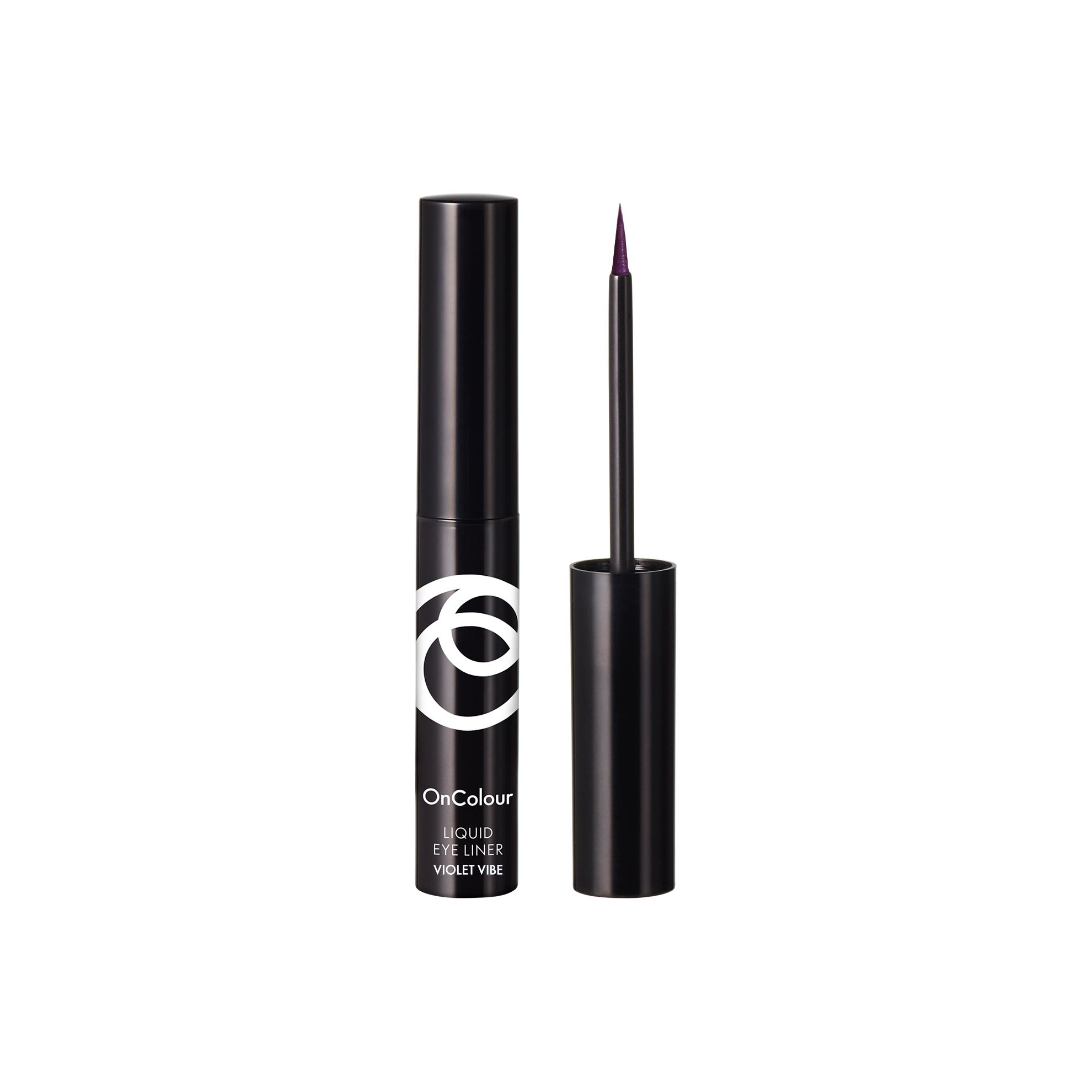 a black tube with a purple liquid eyeliner