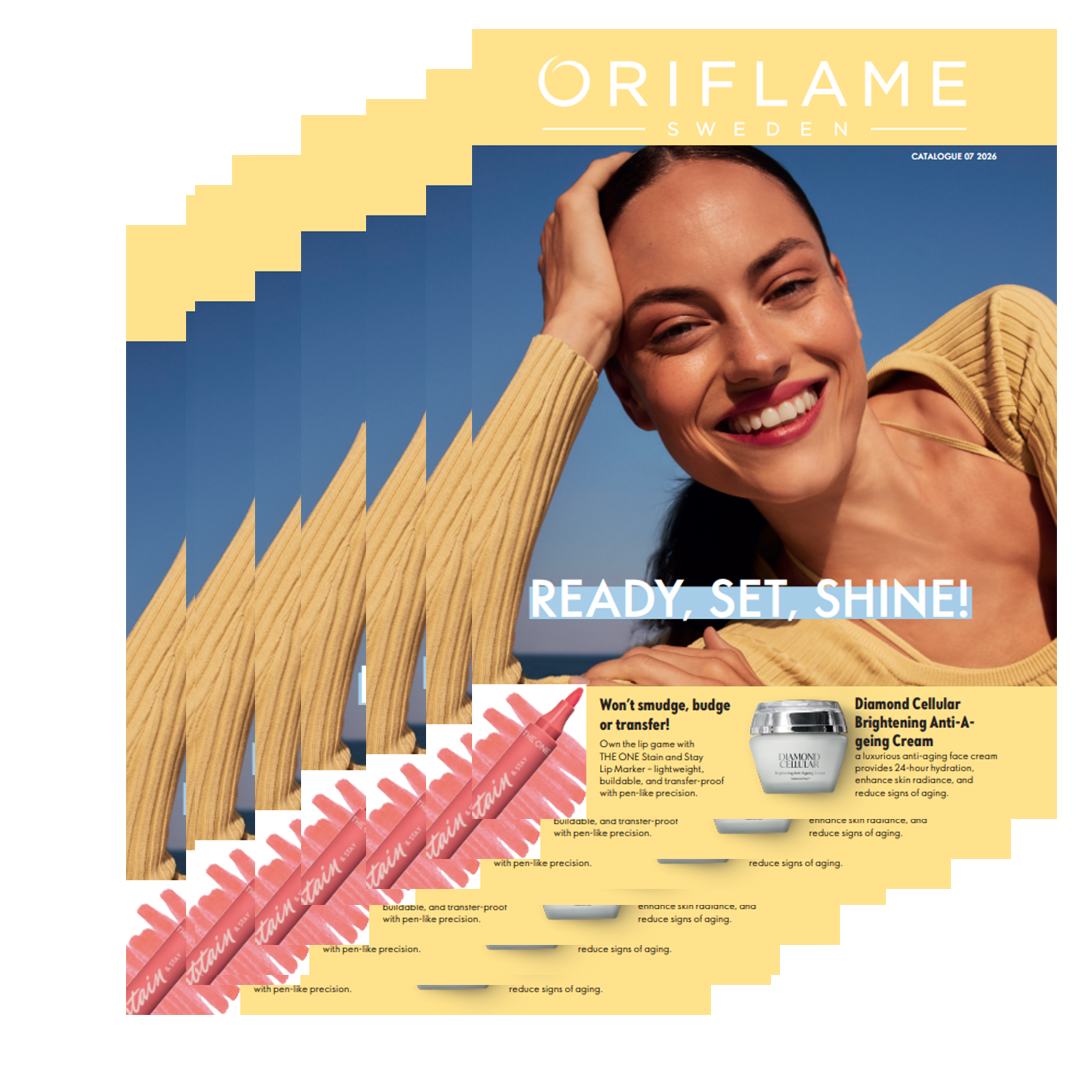 a woman smiling and a few adverts