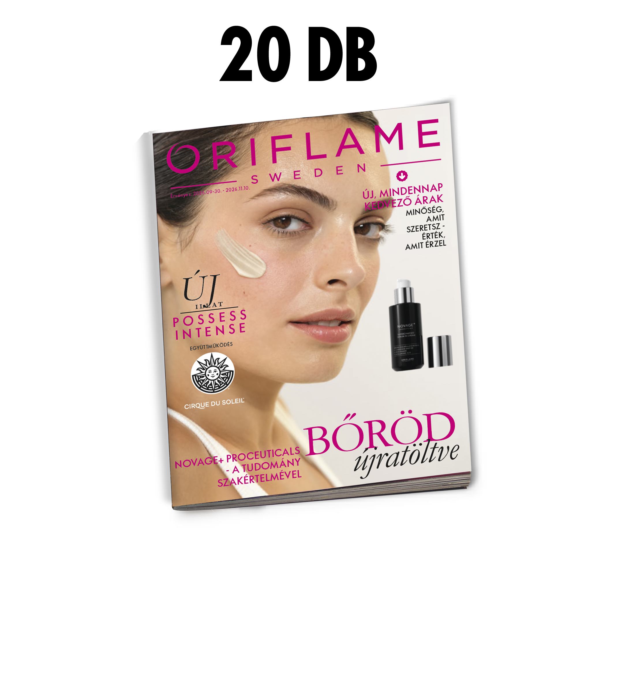egy magazin, amelyen egy nő arca látható
