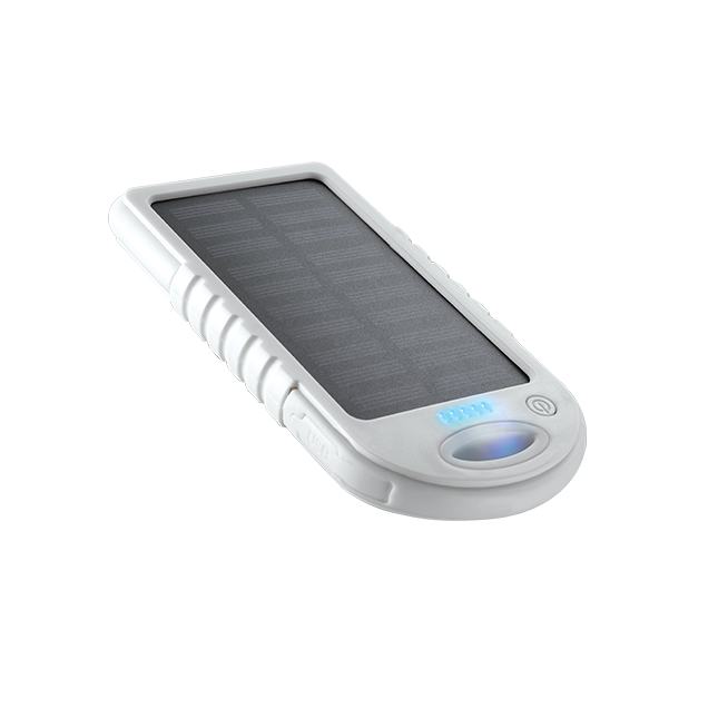 un teléfono móvil solar blanco