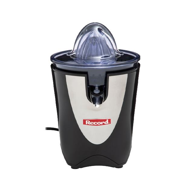 un exprimidor con tapa de plástico transparente