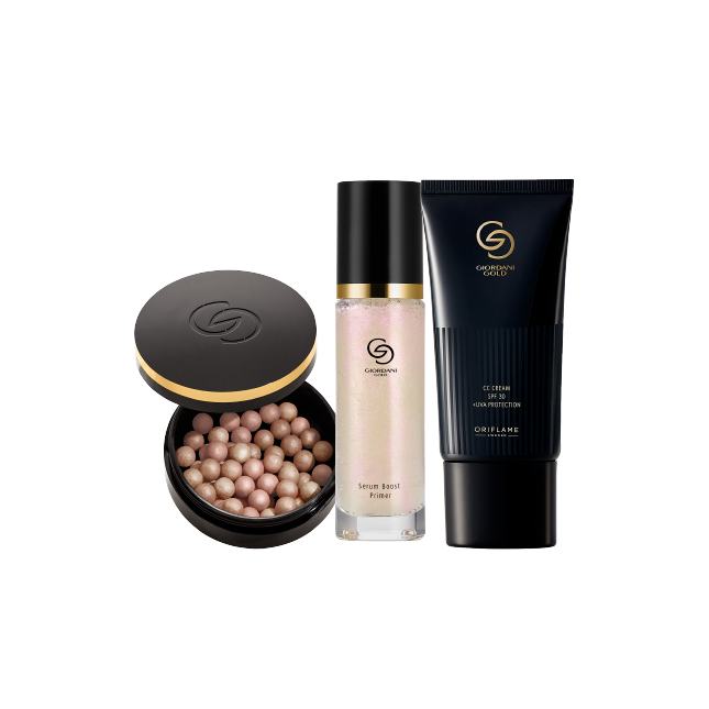 un grupo de productos de maquillaje